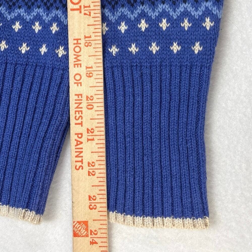 Nomadic Traders Sweater Womens Medium Blue Fair Isle 1/4 Zip - Picture 5 of 8